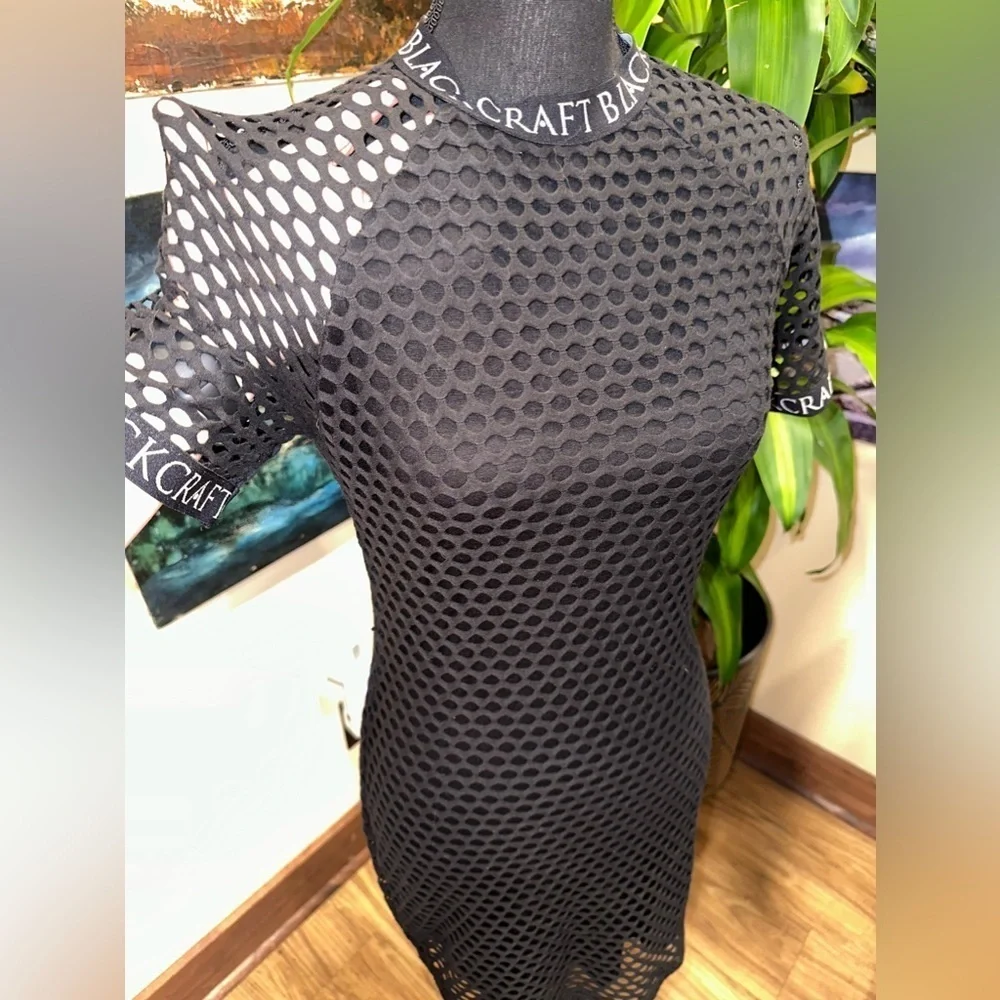 BlackCraft Cult Black Mesh Mini Dress Goth Y2K Small - Picture 8 of 10